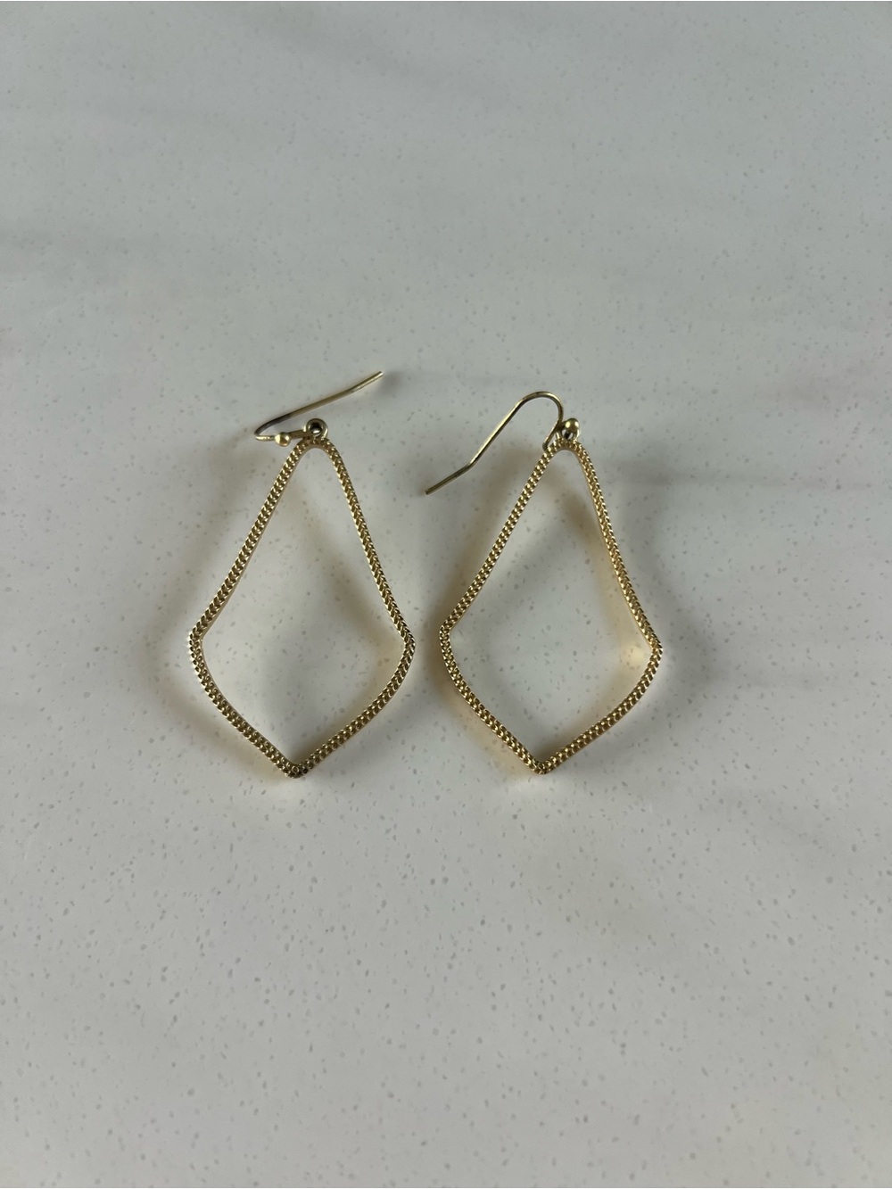 Classic Gold-Tone Diamond Drop Earrings - Women Jewelry
